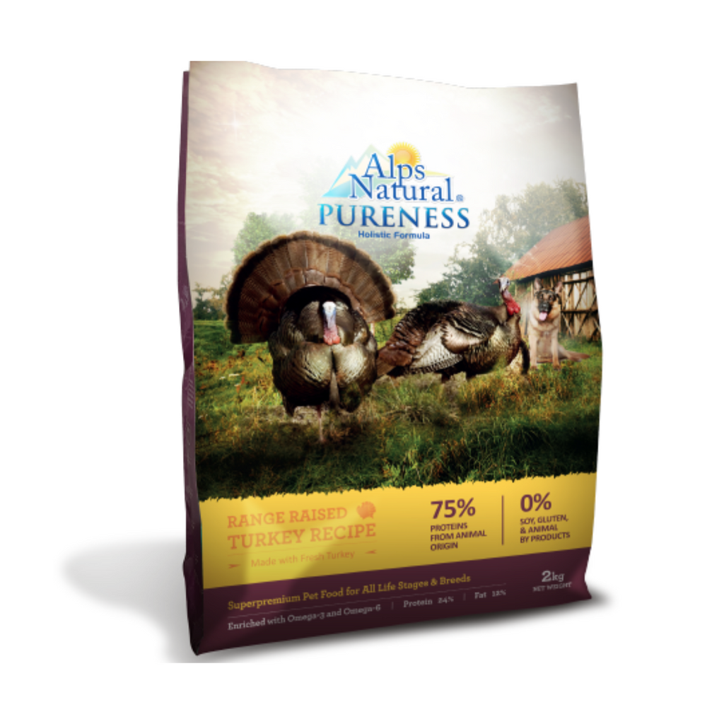 Alps Natural Pureness Holistic Dry Dog Food - Turkey Recipe (2kg).