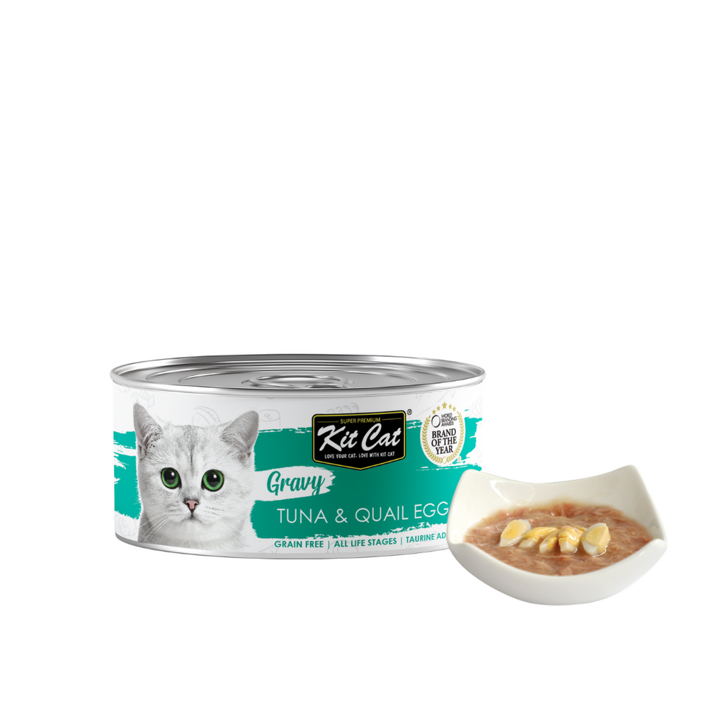 Kit Cat Gravy Cat Canned Food - Tuna & Quail Egg (70g).