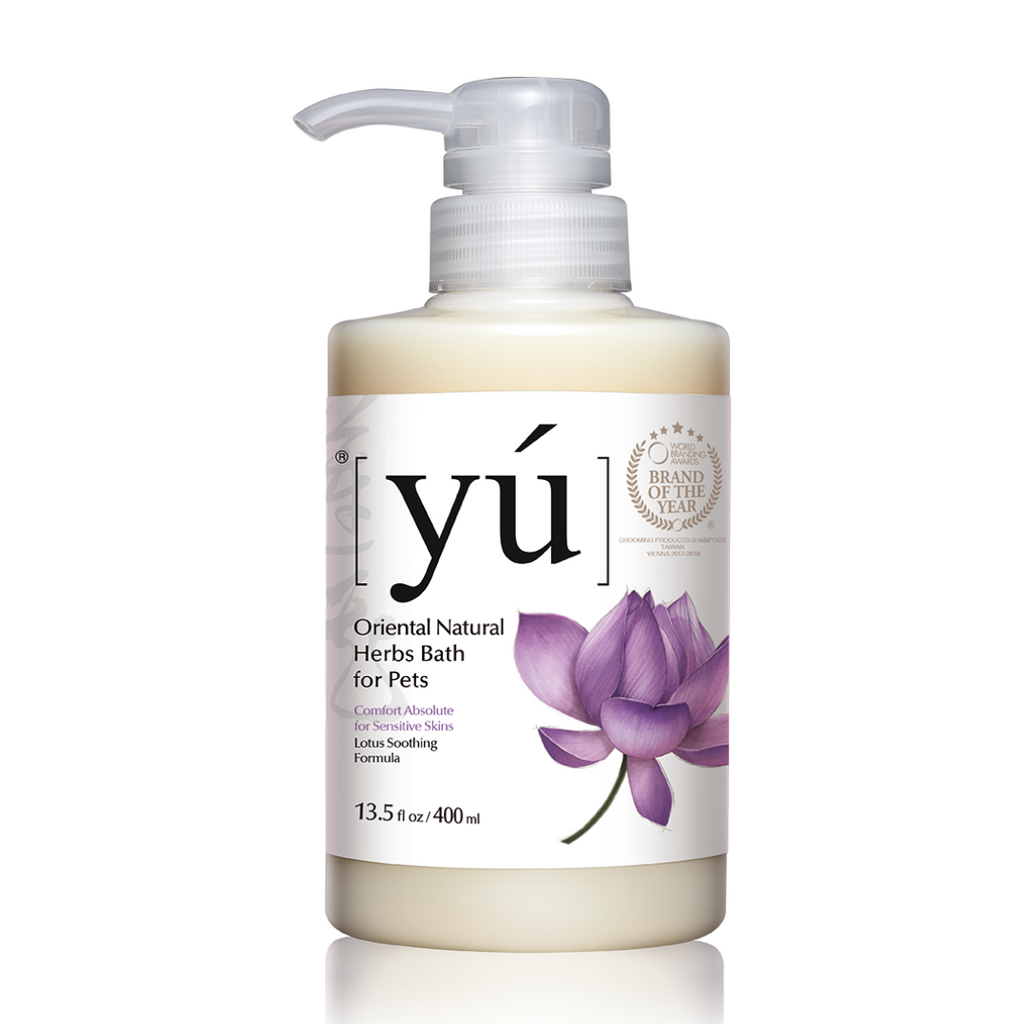 YU Oriental Natural Herbs Bath Shampoo for Cats & Dogs - Lotus Soothing Formula (400ml).