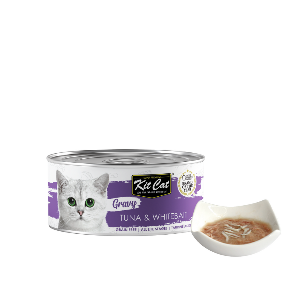 Kit Cat Gravy Cat Canned Food - Tuna & Whitebait (70g).
