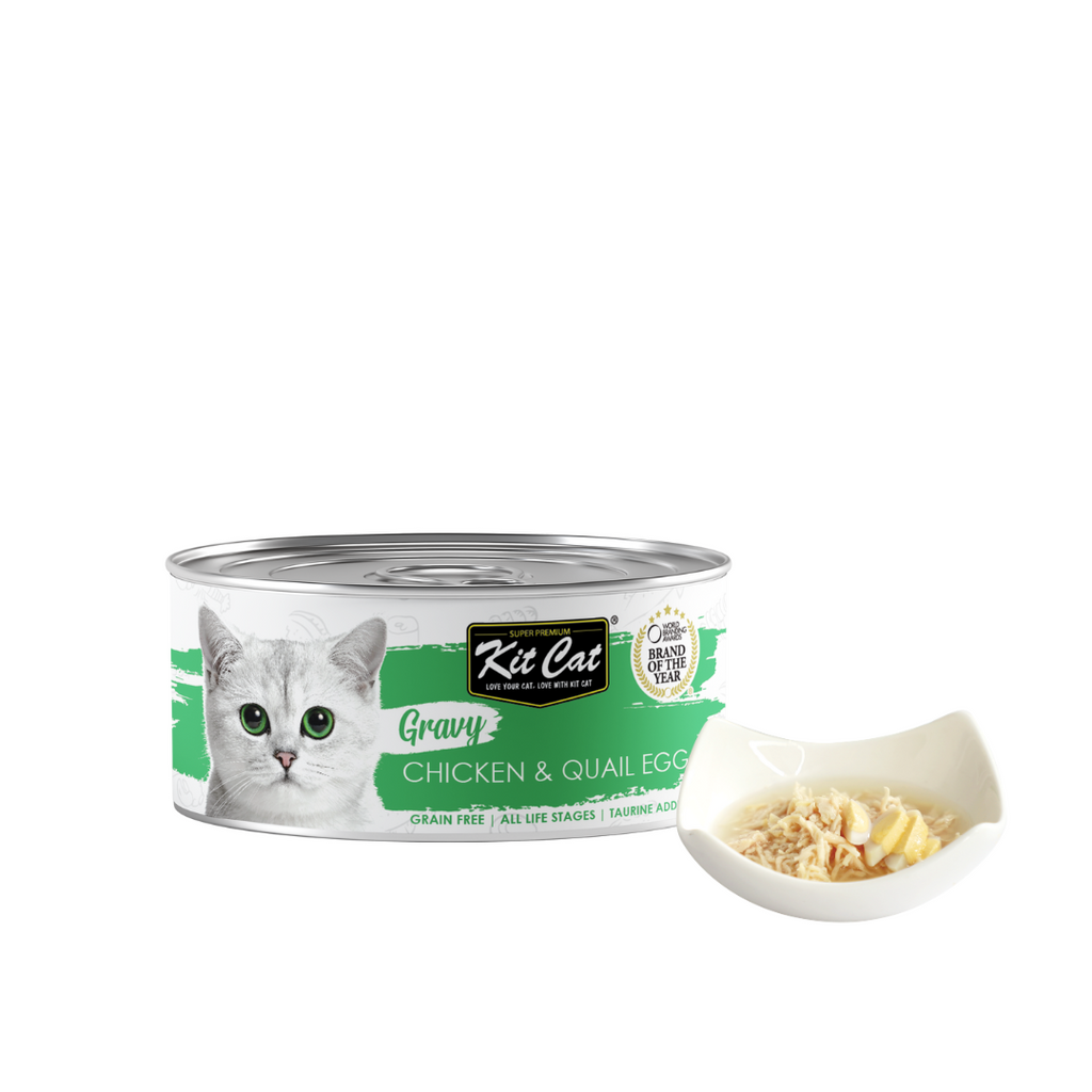 Kit Cat Gravy Cat Canned Food - Chicken & Quail Egg (70g).