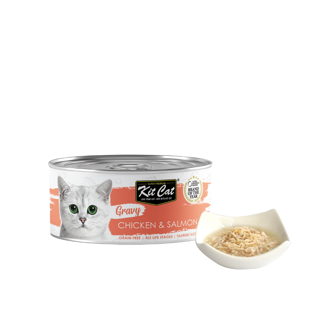 Kit Cat Gravy Cat Canned Food - Chicken & Salmon (70g).