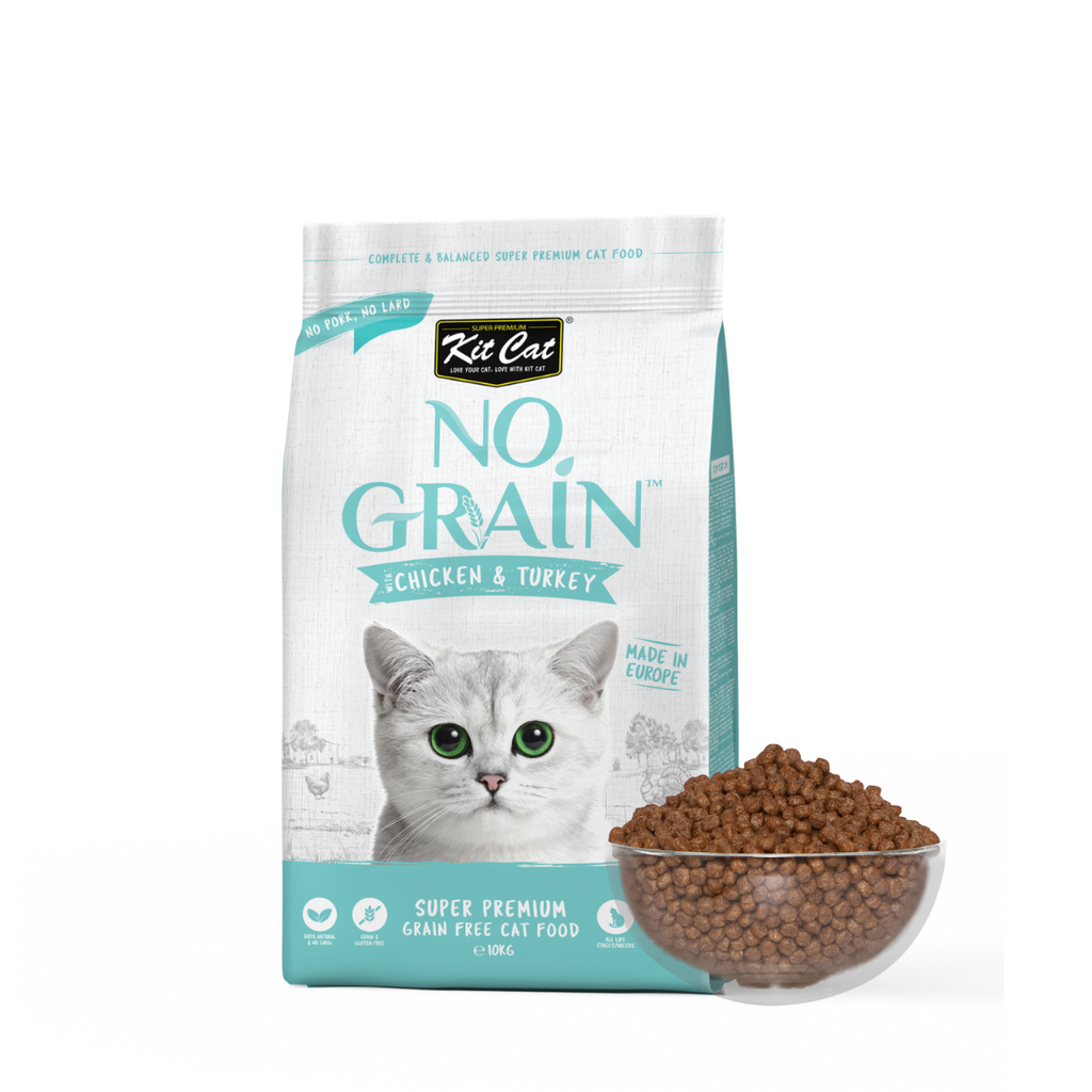 Kit Cat No Grain Dry Cat Food - Chicken & Turkey (10kg).