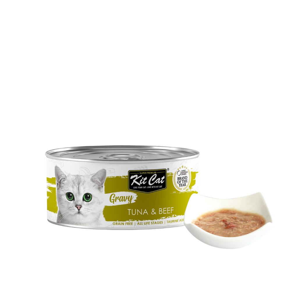 Kit Cat Gravy Cat Canned Food - Tuna & Beef (70g).