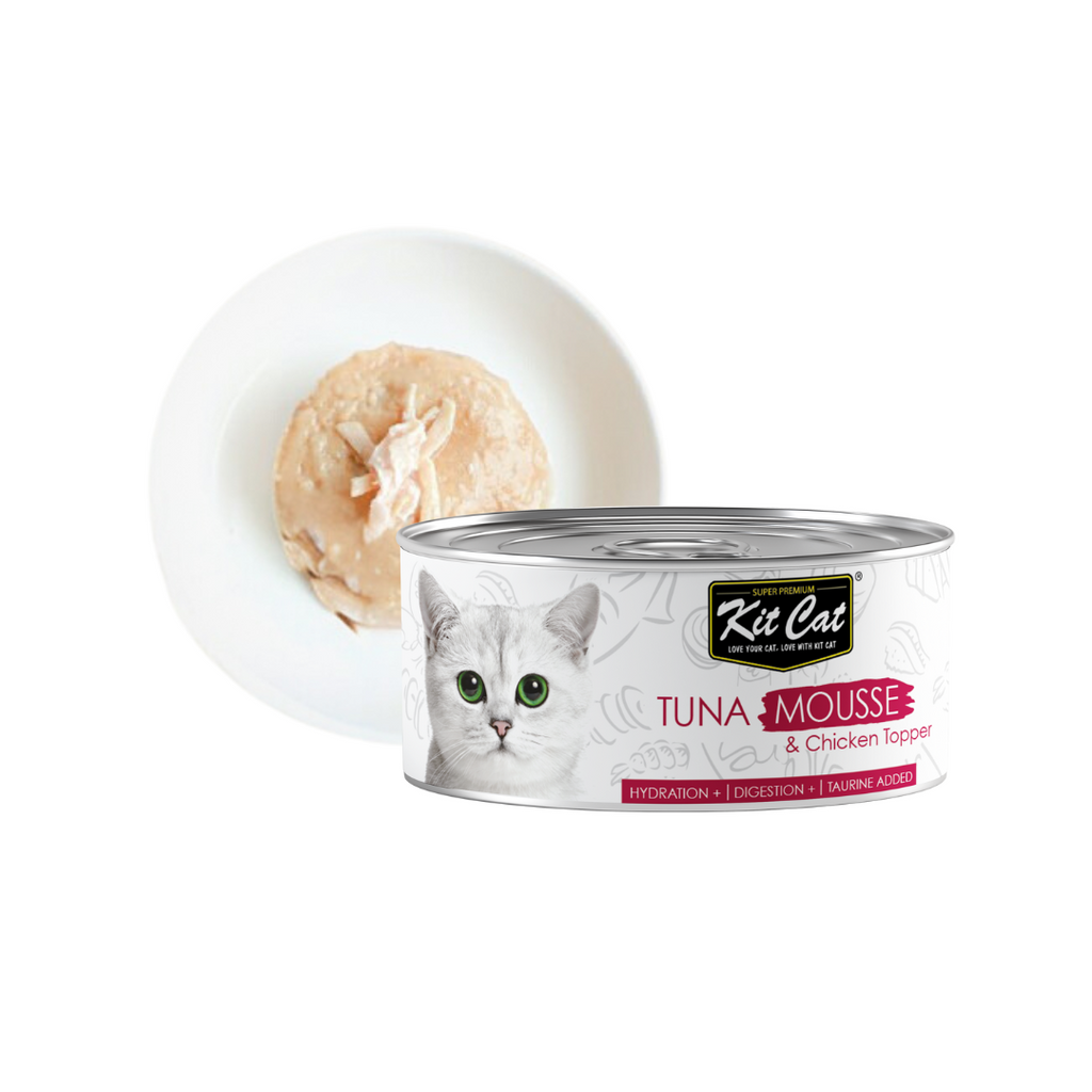 Kit Cat Deboned Toppers Cat Canned Food - Tuna Mousse With Chicken (80g).