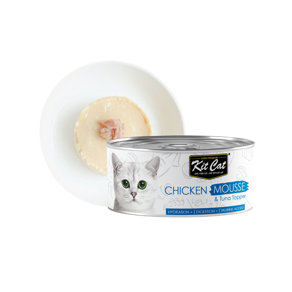 Kit Cat Deboned Toppers Cat Canned Food - Chicken Mousse With Tuna (80g).