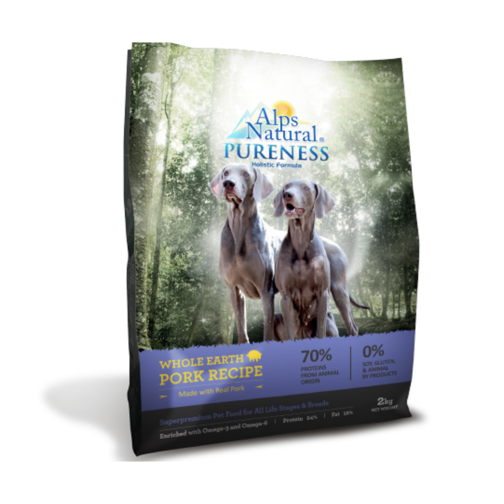 Alps Natural Pureness Holistic Dry Dog Food - Pork Recipe (2kg).