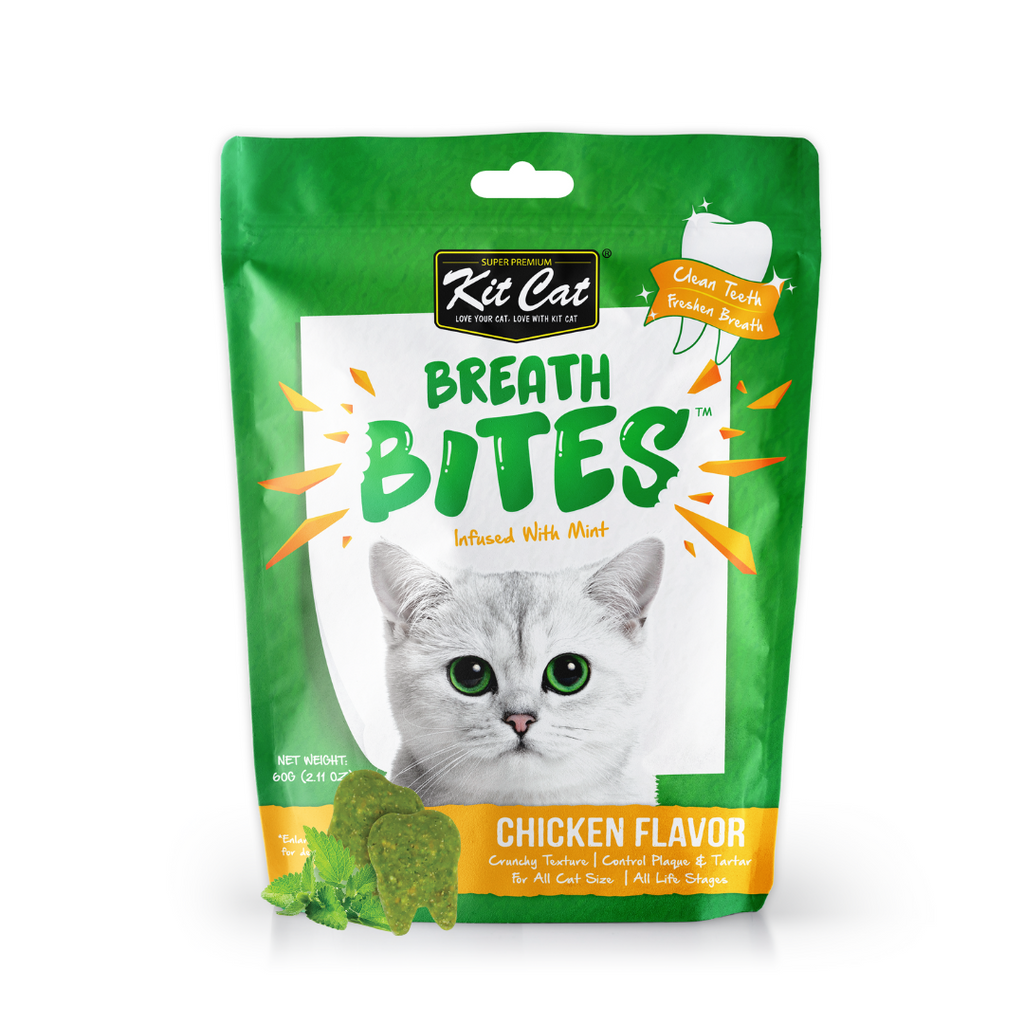 Kit Cat Breath Bites Dental Cat Treats - Chicken (60g).
