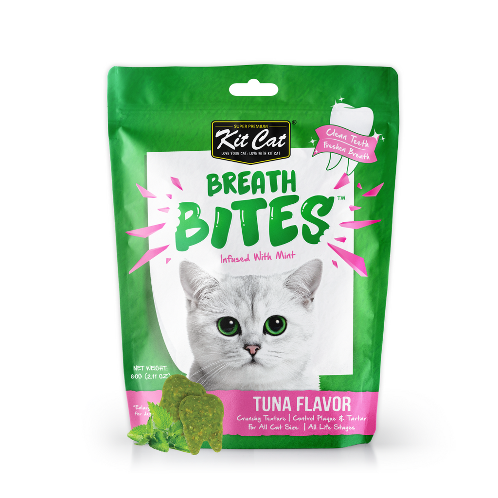 Kit Cat Breath Bites Dental Cat Treats - Tuna (60g).