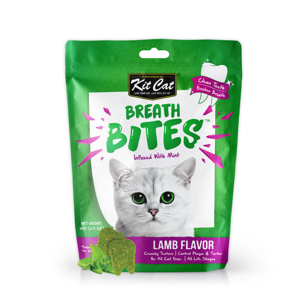 Kit Cat Breath Bites Dental Cat Treats - Lamb (60g).