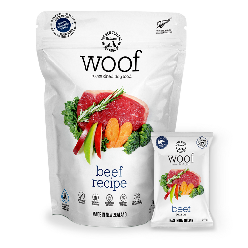 WOOF Freeze Dried Raw Dog Food - Beef (Sample).