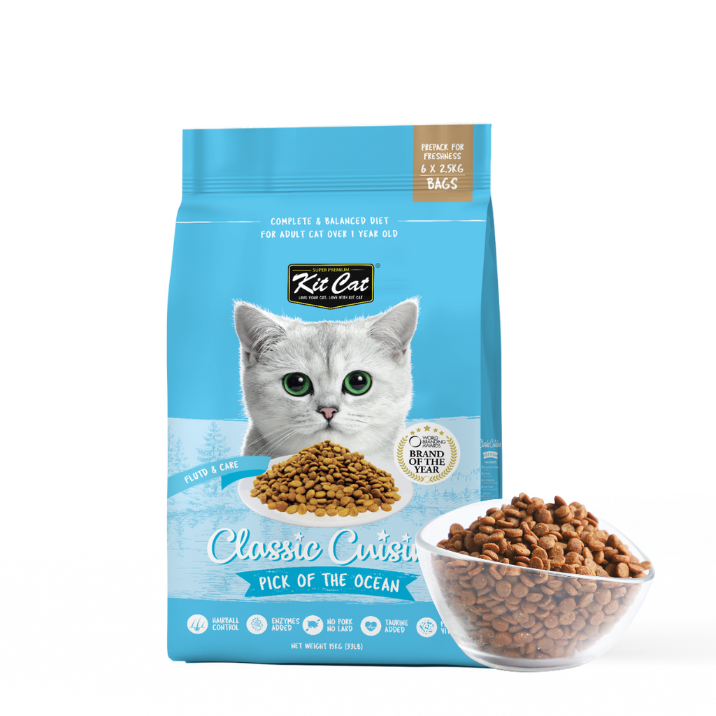 Kit Cat Premium Dry Cat Food  - Pick Of The Ocean (15kg).
