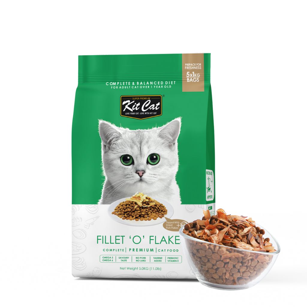 Kit Cat Premium Dry Cat Food  - Fillet 'O' Flakes (5kg).