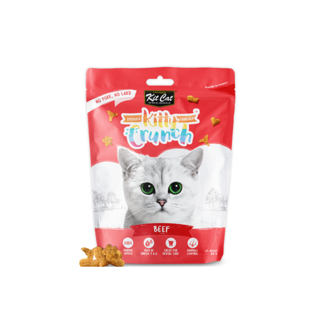 Kit Cat Kitty Crunch Cat Treats - Beef (60g).