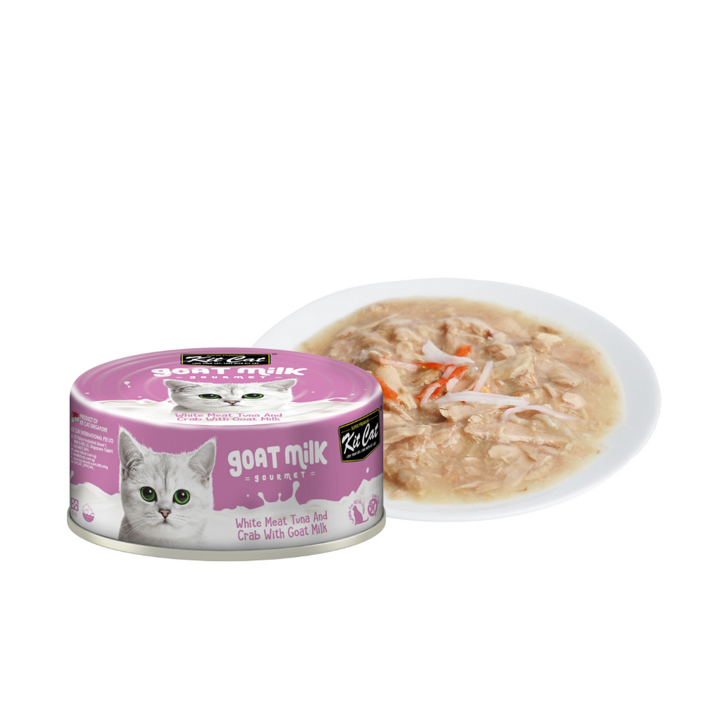 Kit Cat Goat Milk Gourmet Canned Cat Food - Tuna & Crab (70g).