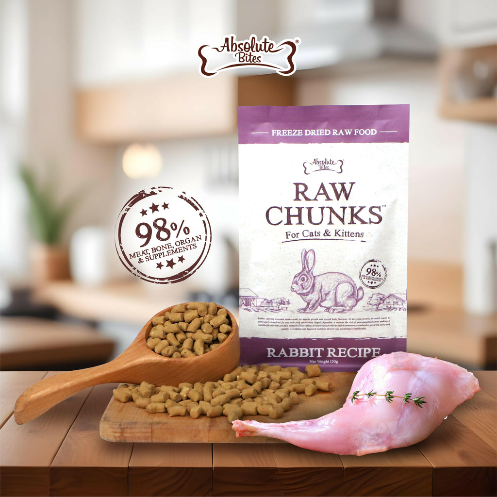 Absolute Bites Raw Chunk Freeze Dried Raw Cat Food (Sample) - Rabbit.