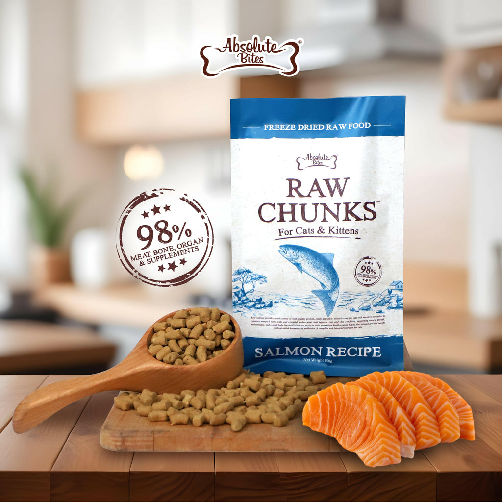Absolute Bites Raw Chunk Freeze Dried Raw Cat Food (Sample)- Salmon.