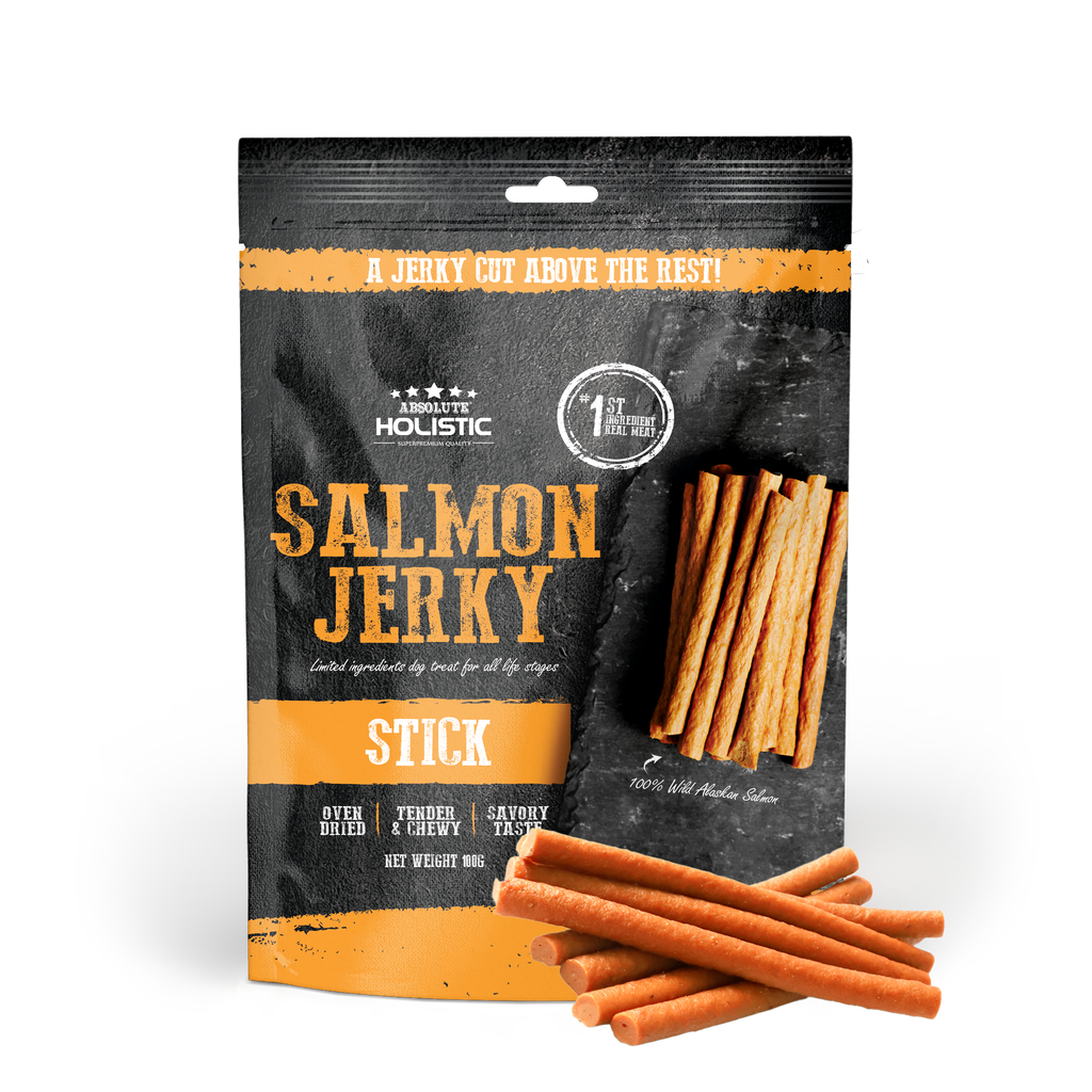 Absolute Holistic Grain Free Treats for Dog - Salmon Jerky Loin Stick (100g).
