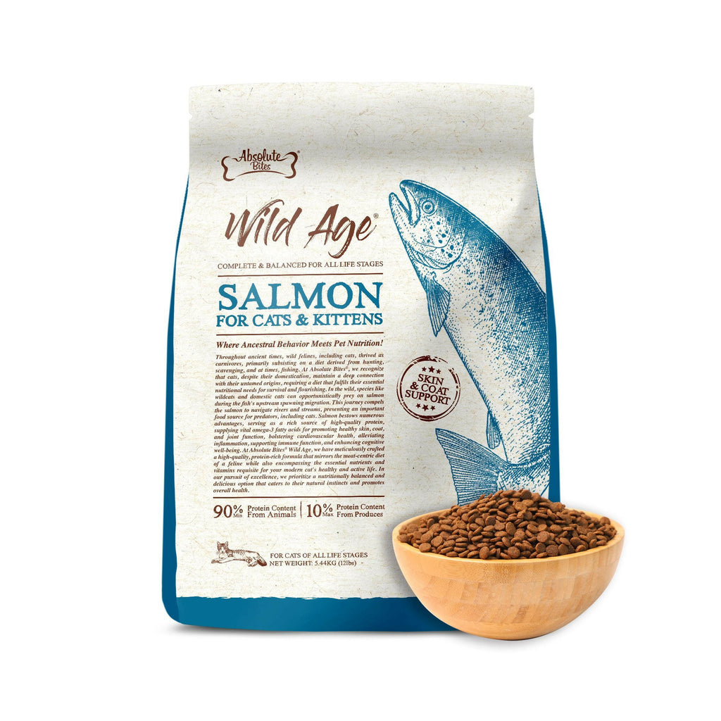 Absolute Bites Wild Age Dry Cat Food - Salmon (12lbs).