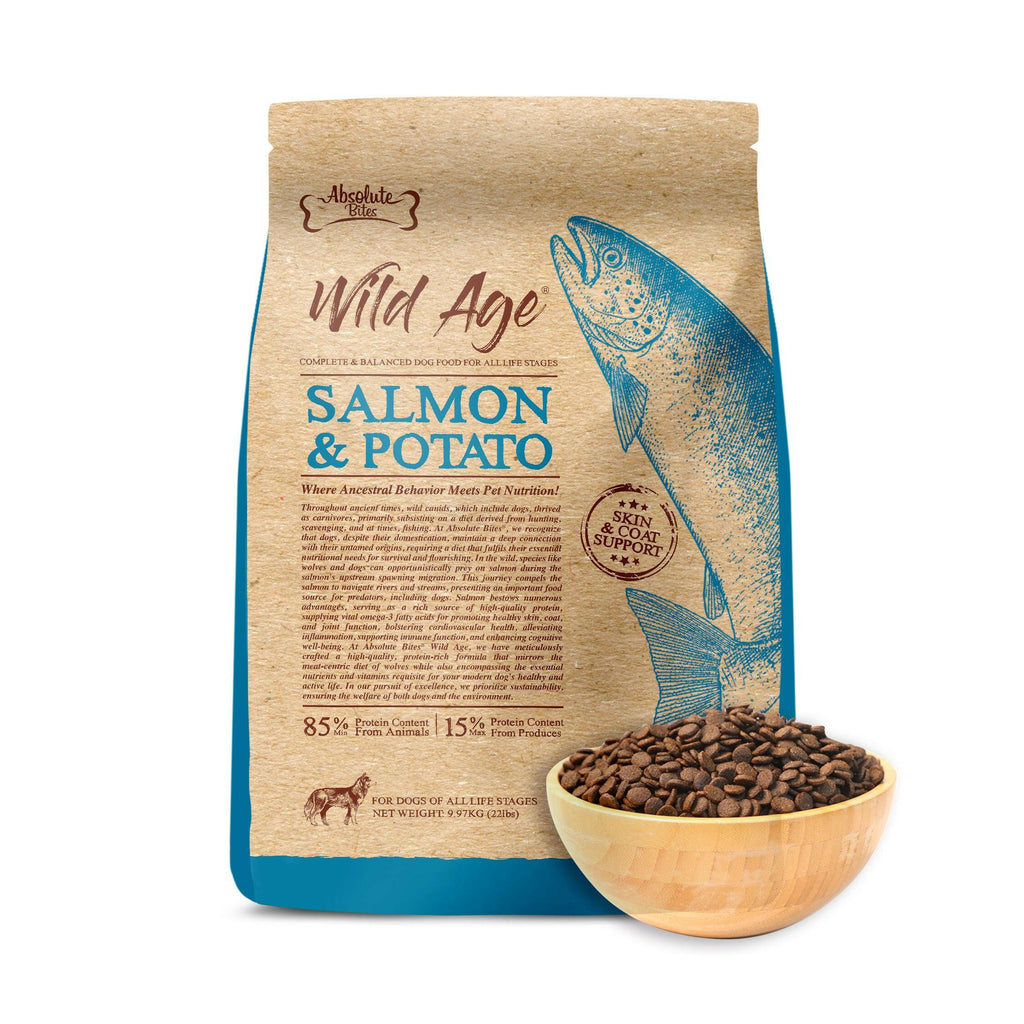 Absolute Bites Wild Age Dry Dog Food - Salmon & Potato (22lbs).