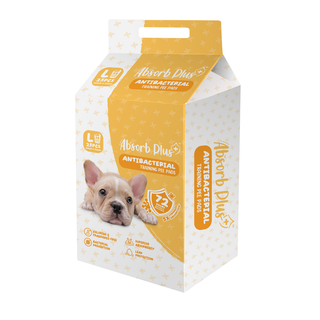 Absorb Plus Antibacterial Pee Pad Pet Sheets - L (25pcs) | 60cm x 90cm.