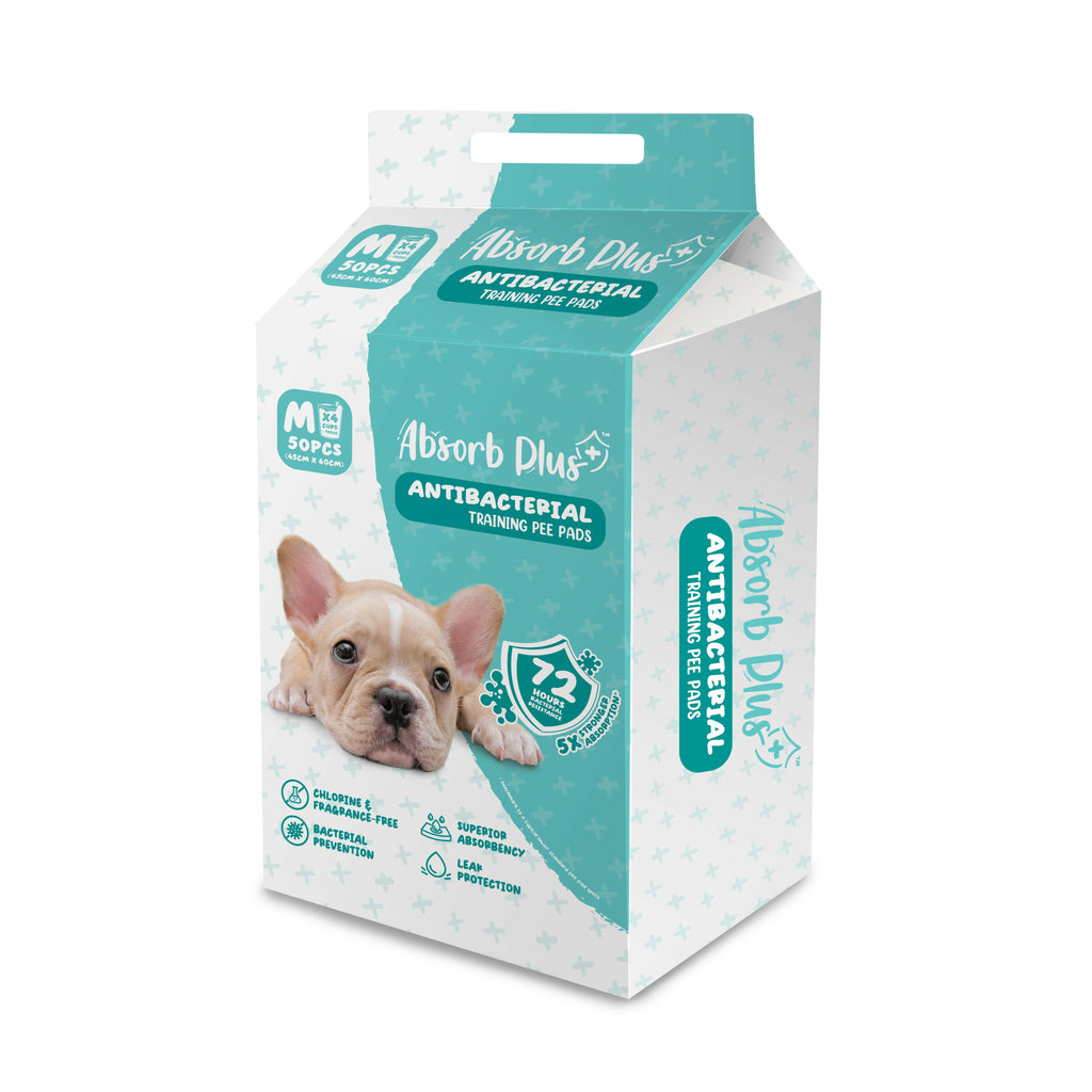 Absorb Plus Antibacterial Pee Pad Pet Sheets - M (50pcs) | 45cm x 60cm.