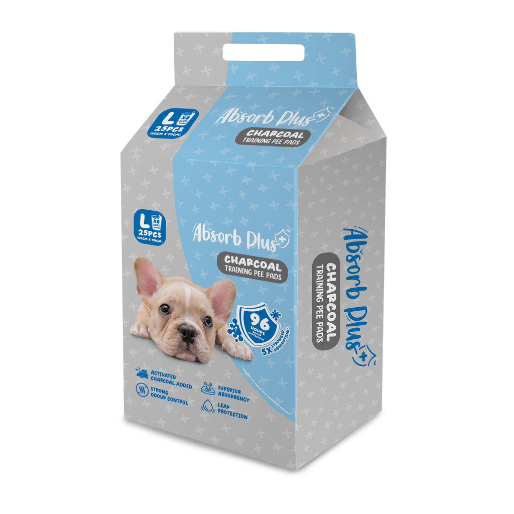 Absorb Plus Charcoal Pee Pad Pet Sheets - L (25pcs) | 60cm x 90cm.