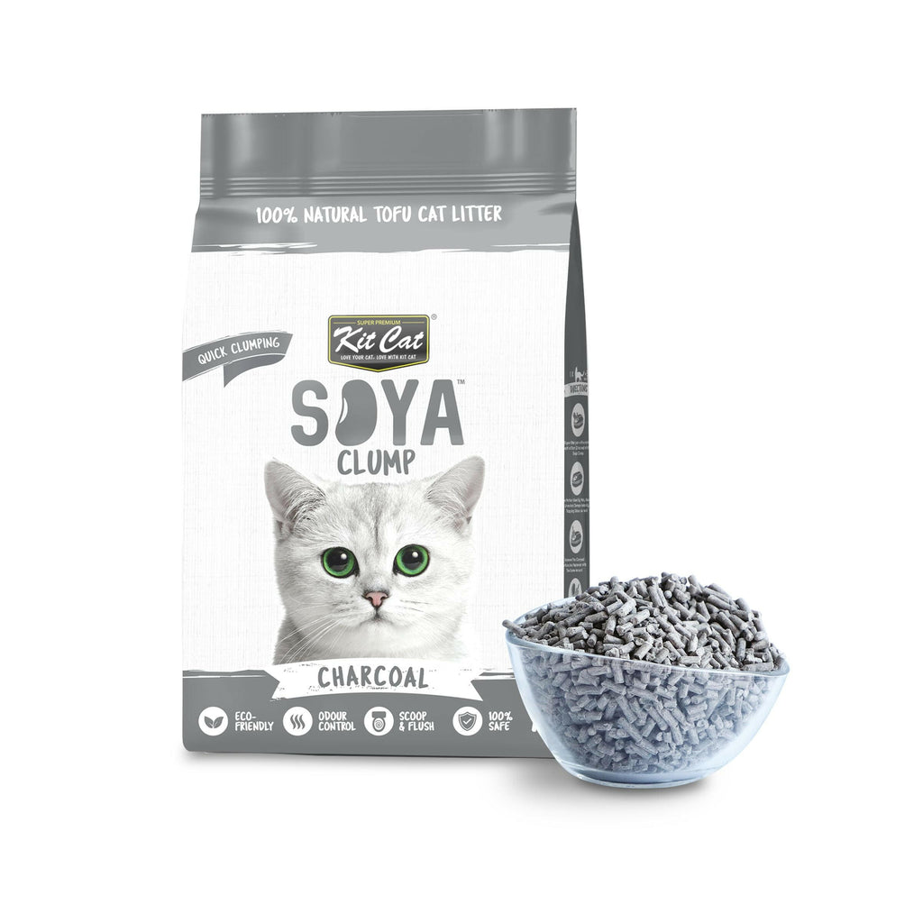 Kit Cat Soya Clump Cat Litter - Charcoal (7L).