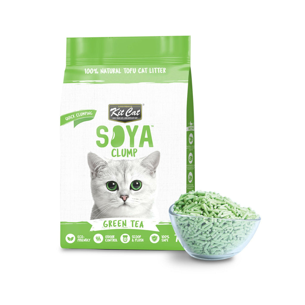 Kit Cat Soya Clump Cat Litter - Green Tea (7L).