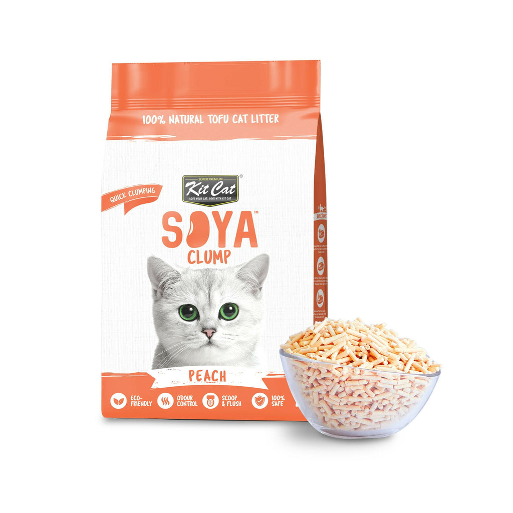 Kit Cat Soya Clump Cat Litter - Peach (7L).