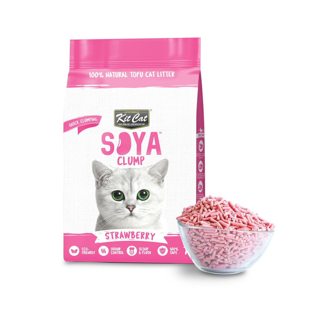 Kit Cat Soya Clump Cat Litter - Strawberry (7L).