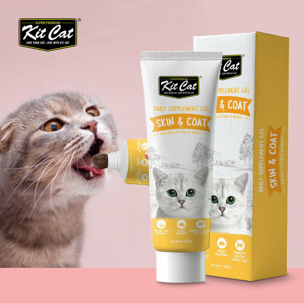 Kit Cat Daily Nutritional Supplement Gel For Cats & Kittens - Skin & Coat (120g).