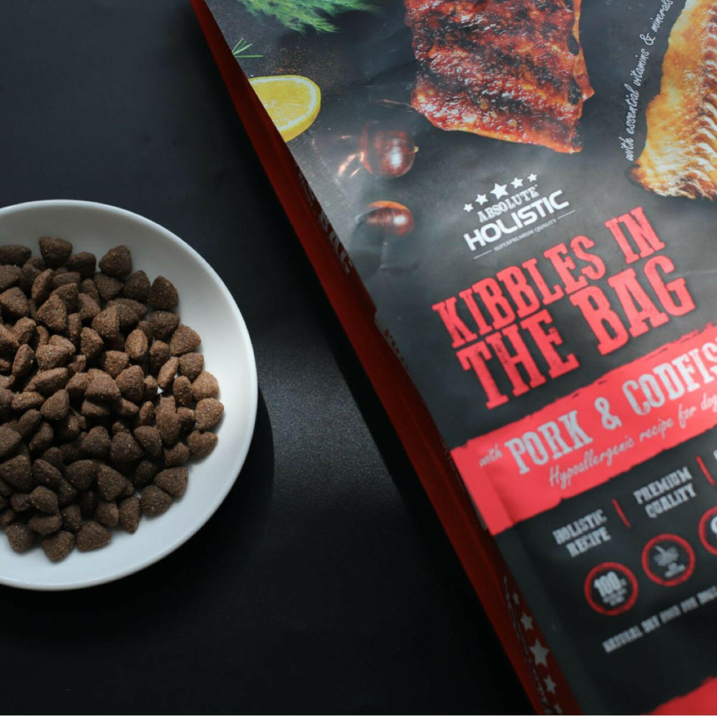 Absolute Holistic Kibbles in the Bag Dry Dog Food - Pork & Codfish (12kg).