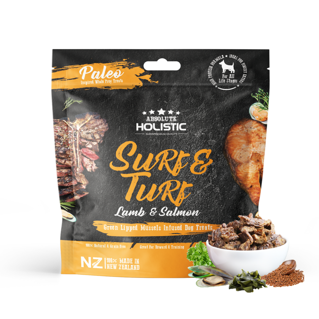 Absolute Holistic Air Dried Treats for Dogs - Surf & Turf (100g).