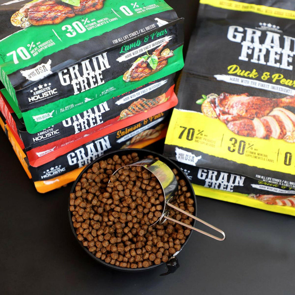 Absolute Holistic Grain Free Dry Dog Food -  Salmon & Peas (22lbs).