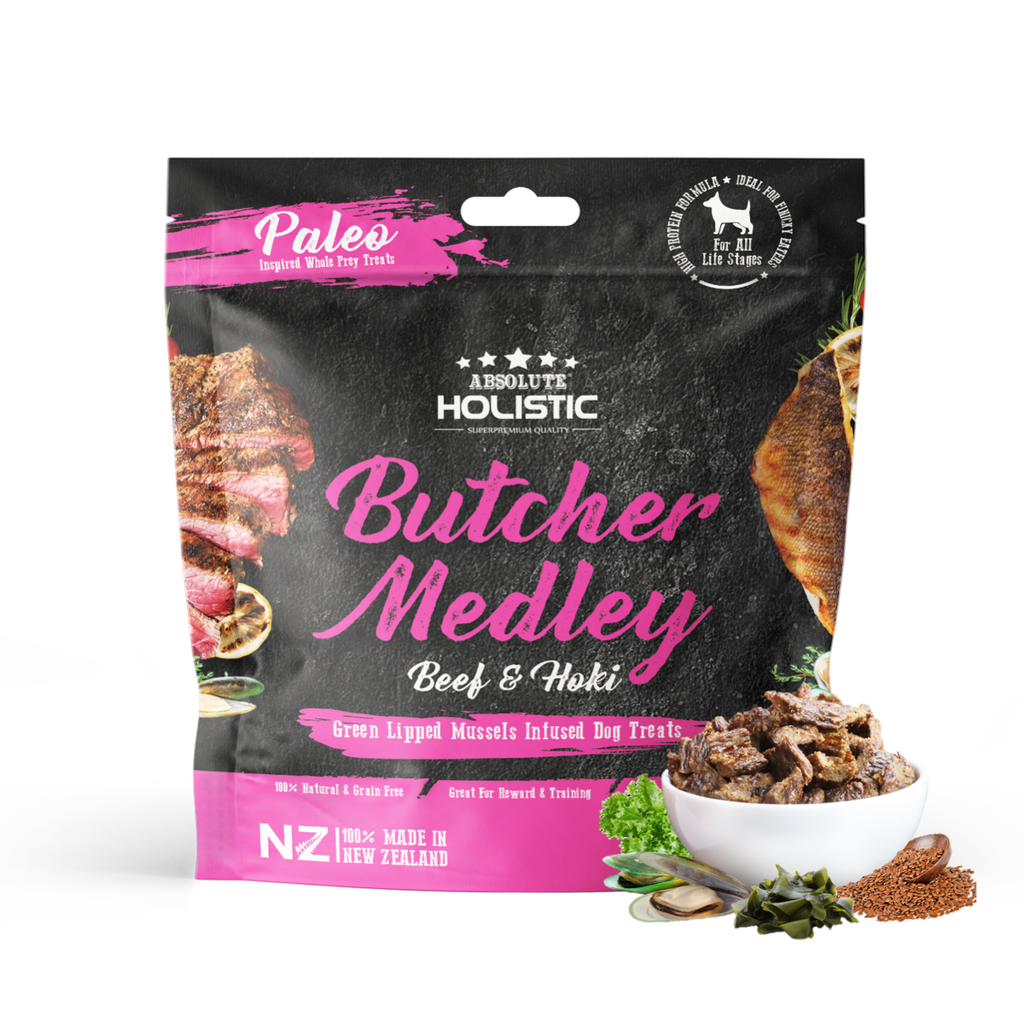 Absolute Holistic Air Dried Treats for Dogs - Butcher Medley (100g).