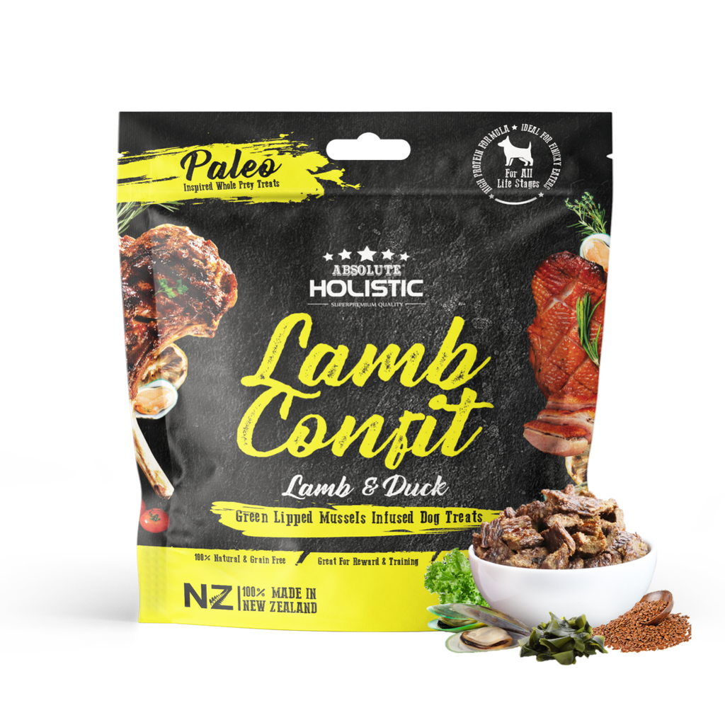 Absolute Holistic Air Dried Treats for Dogs - Lamb Confit (100g).