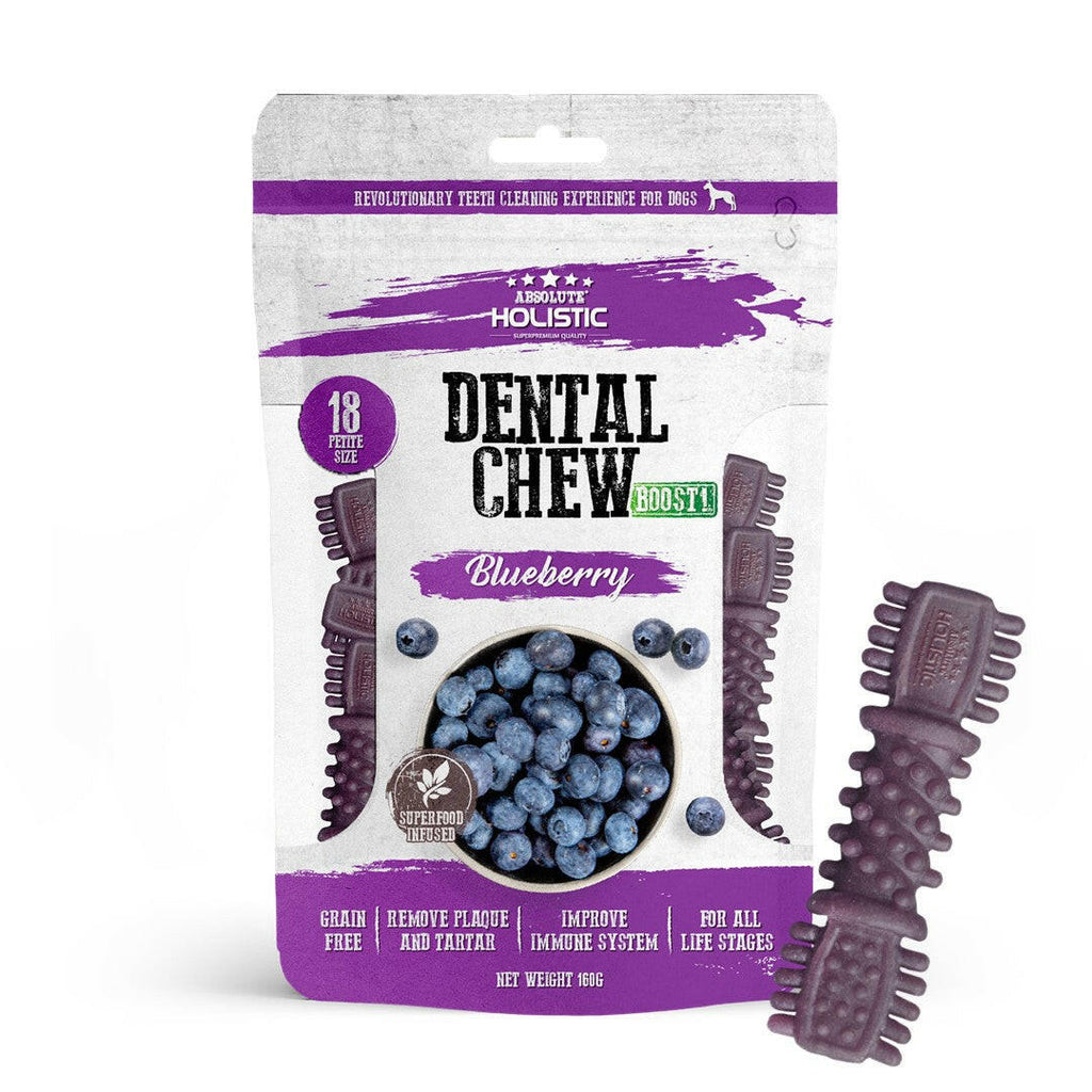 Absolute Holistic Value Pack BOOST Dental Chews for Dogs - Blueberry (160g).