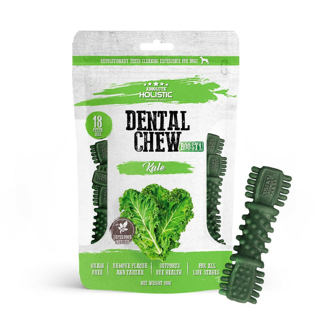 Absolute Holistic Value Pack BOOST Dental Chews for Dogs - Kale (160g).