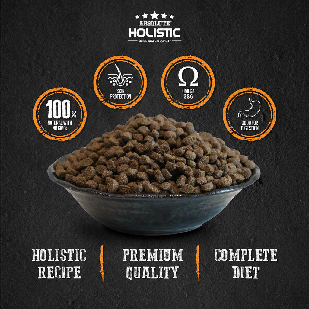 Absolute Holistic Kibbles In The Bag Hypoallergenic Recipe Small Bites Dog Dry Food - Duck & Salmon (12kg).