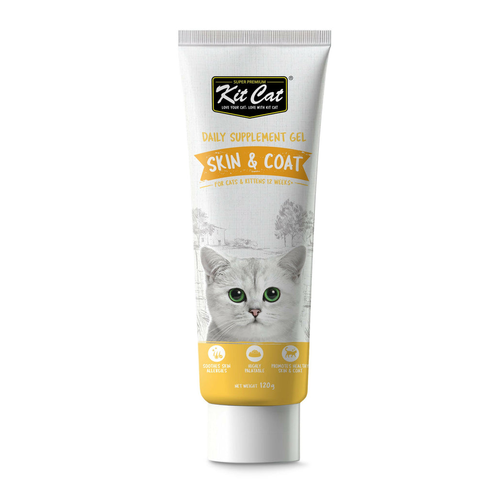 Kit Cat Daily Nutritional Supplement Gel For Cats & Kittens - Skin & Coat (120g).