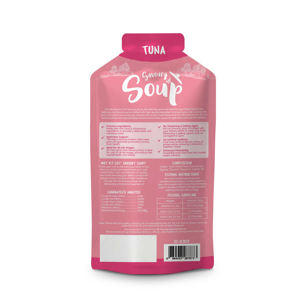 Kit Cat Savoury Soup Wet Food Pouches for Cats - Tuna (50g x 6).