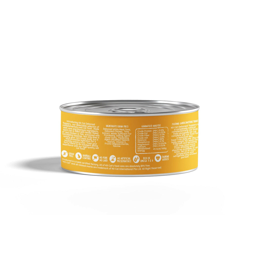 Kit Cat Deboned Toppers Cat Canned Food - Tuna & Chicken Toppers (80g).