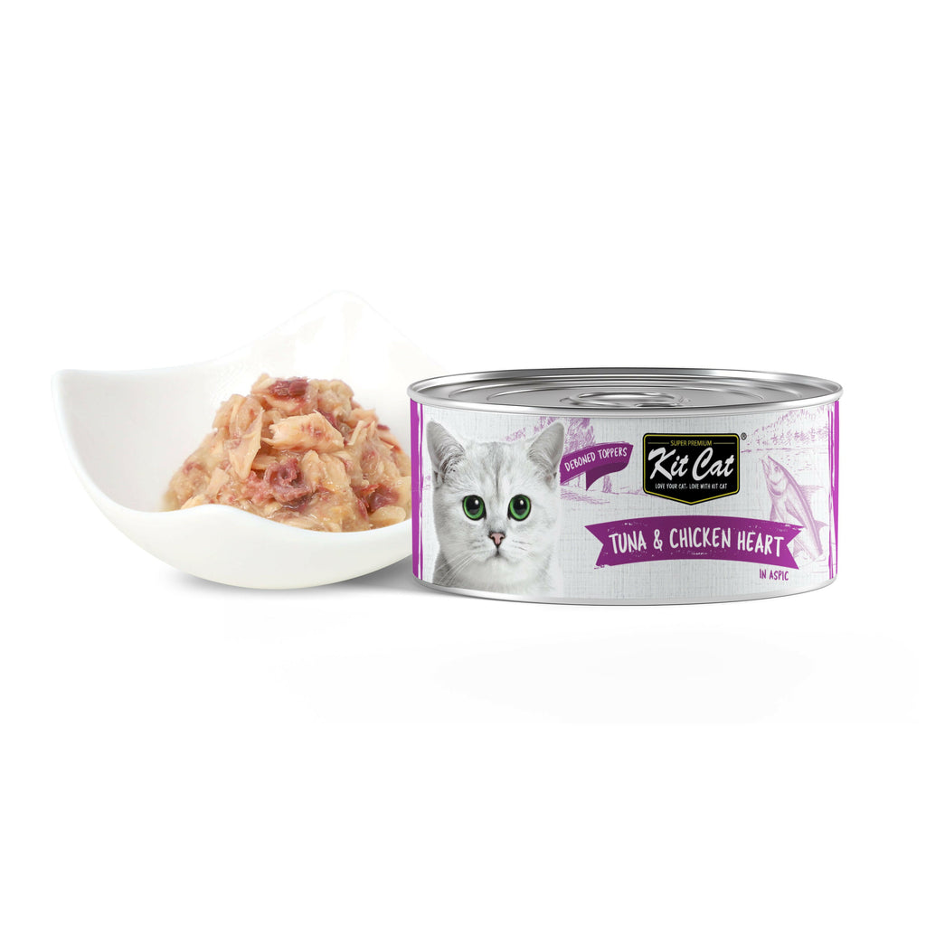 Kit Cat Deboned Toppers Cat Canned Food - Tuna & Chicken Heart (80g).