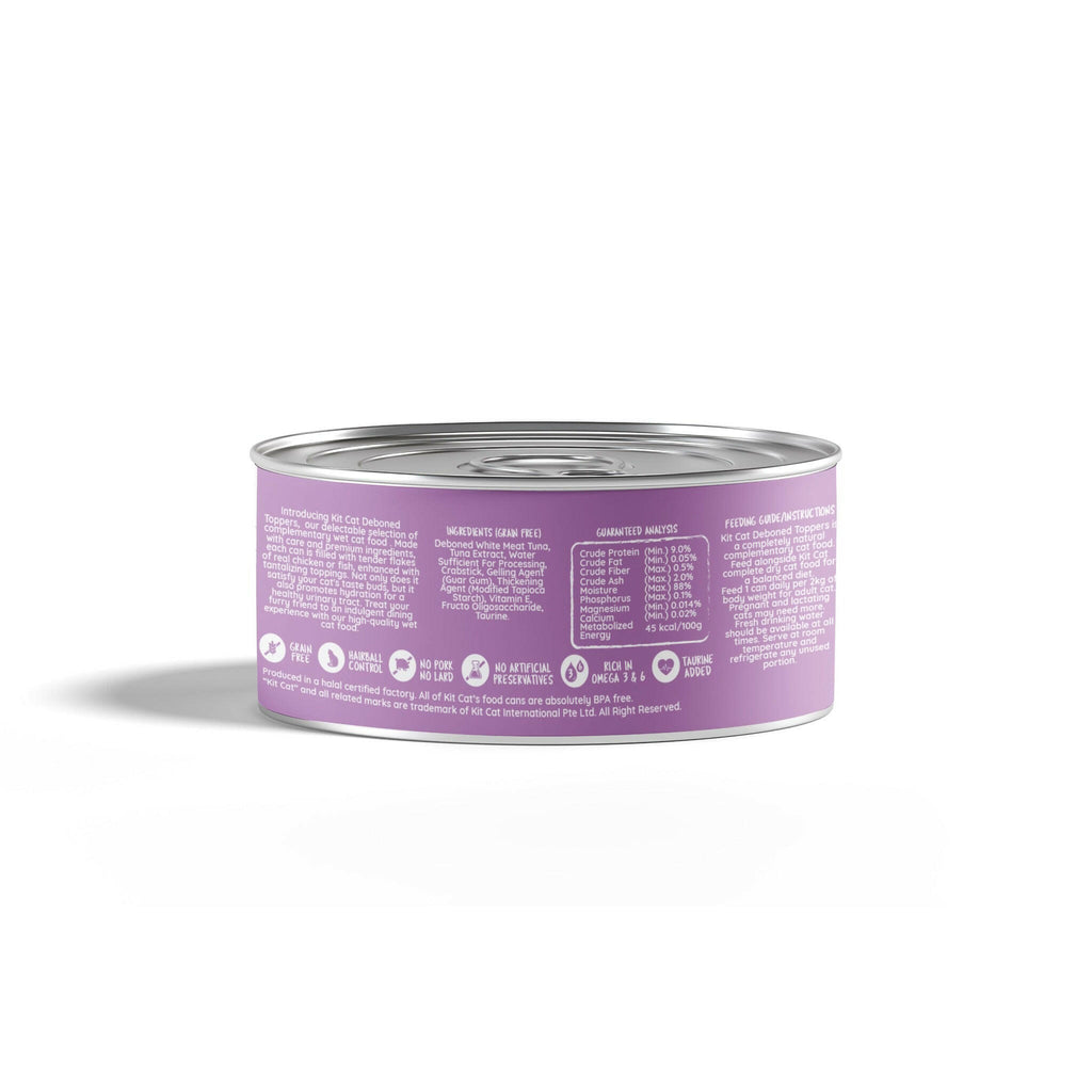 Kit Cat Deboned Toppers Cat Canned Food - Tuna & Crab Toppers (80g).