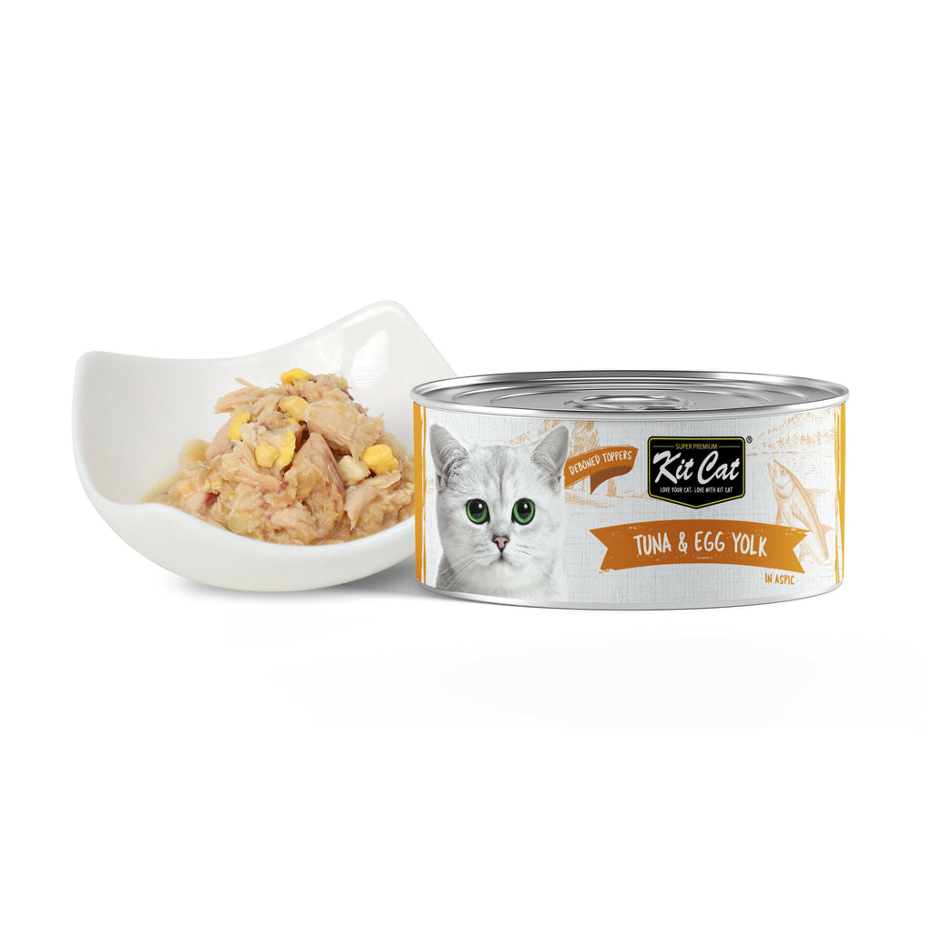 Kit Cat Deboned Toppers Cat Canned Food - Tuna & Egg Yolk (80g).