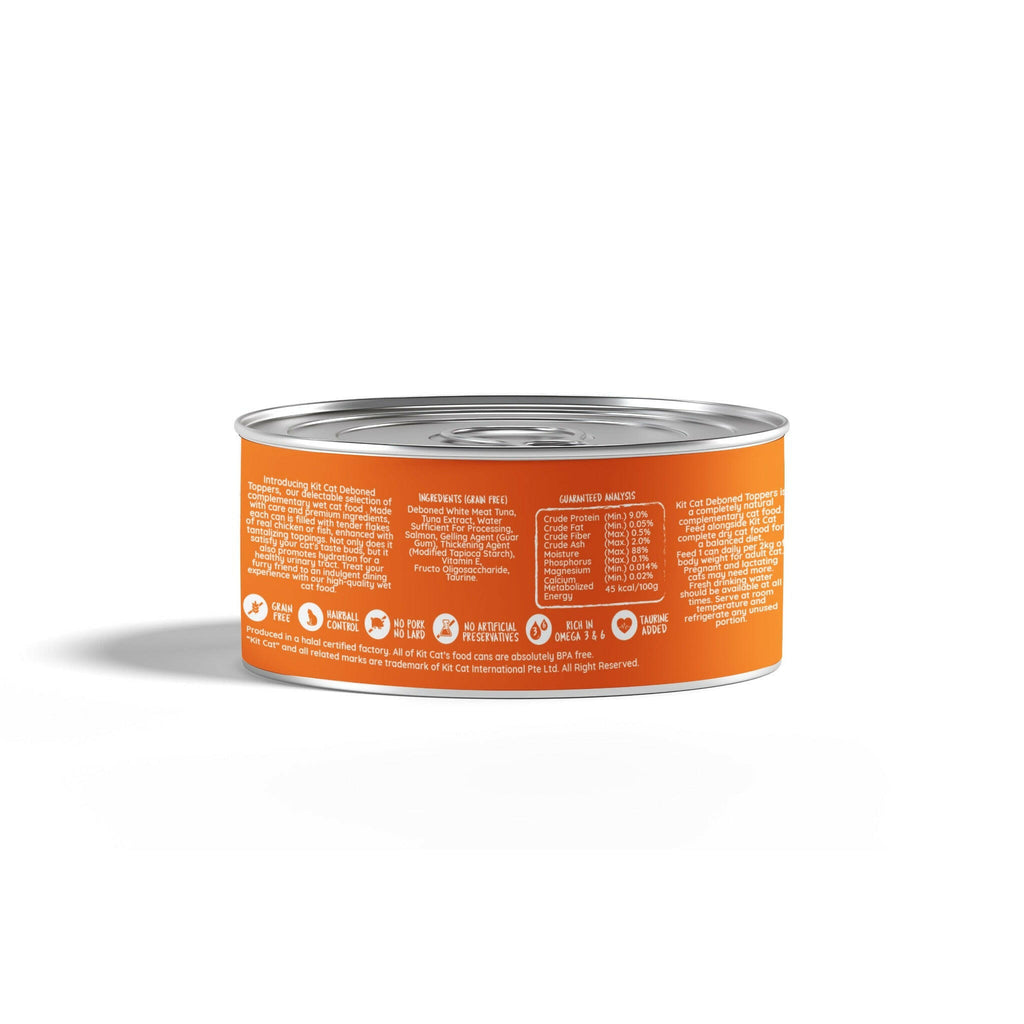 Kit Cat Deboned Toppers Cat Canned Food - Tuna & Salmon Toppers (80g).