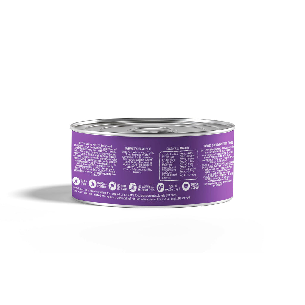 Kit Cat Deboned Toppers Cat Canned Food - Tuna & Whitebait Toppers (80g).