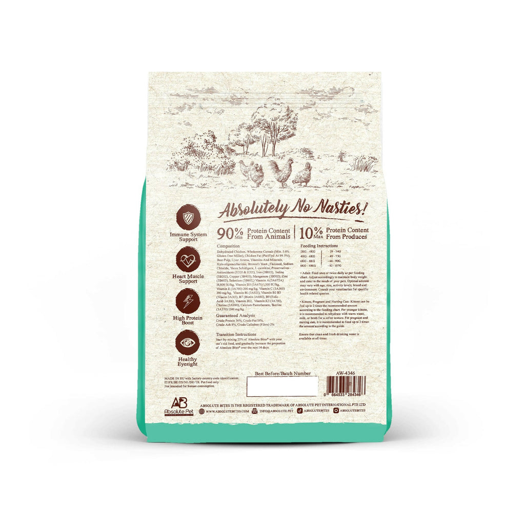 Absolute Bites Wild Age Dry Cat Food - Chicken (Sample).