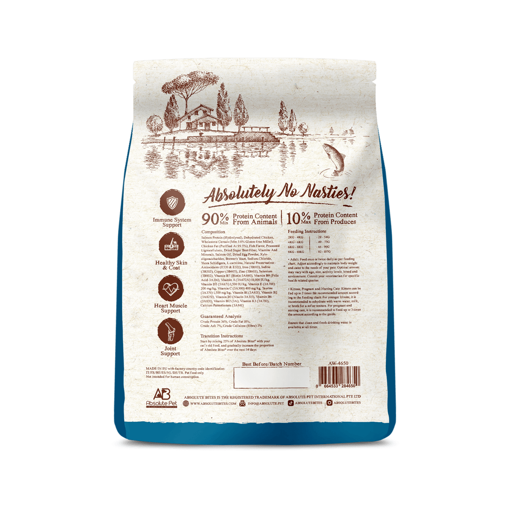 Absolute Bites Wild Age Dry Cat Food - Salmon (12lbs).
